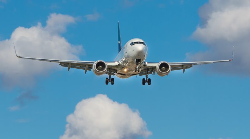 white airplane on mid air