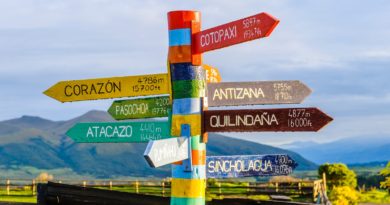 white red and green wooden street sign