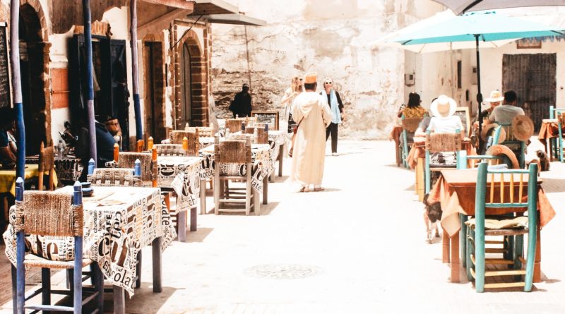 man walking at the restaurant