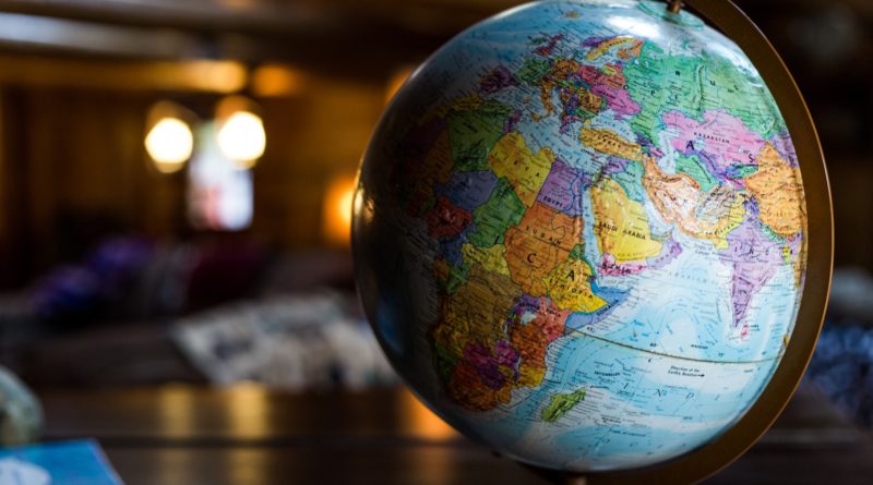 desk globe on table