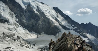landscape photography of black and white mountain