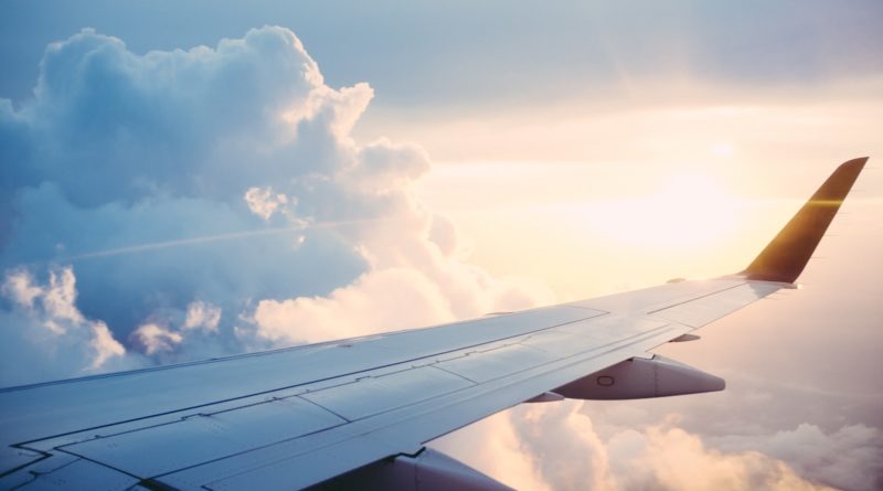 aerial photography of airliner