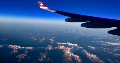 white and blue plane
