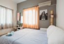 white bedspread inside room